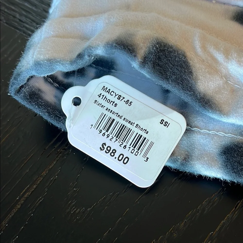 AR-33 Black and White Tie-Dye Activewear Shorts Size S New With‎ Tags